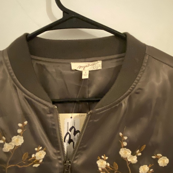 Mystree Satin Bomber Jacket - Picture 3 of 7